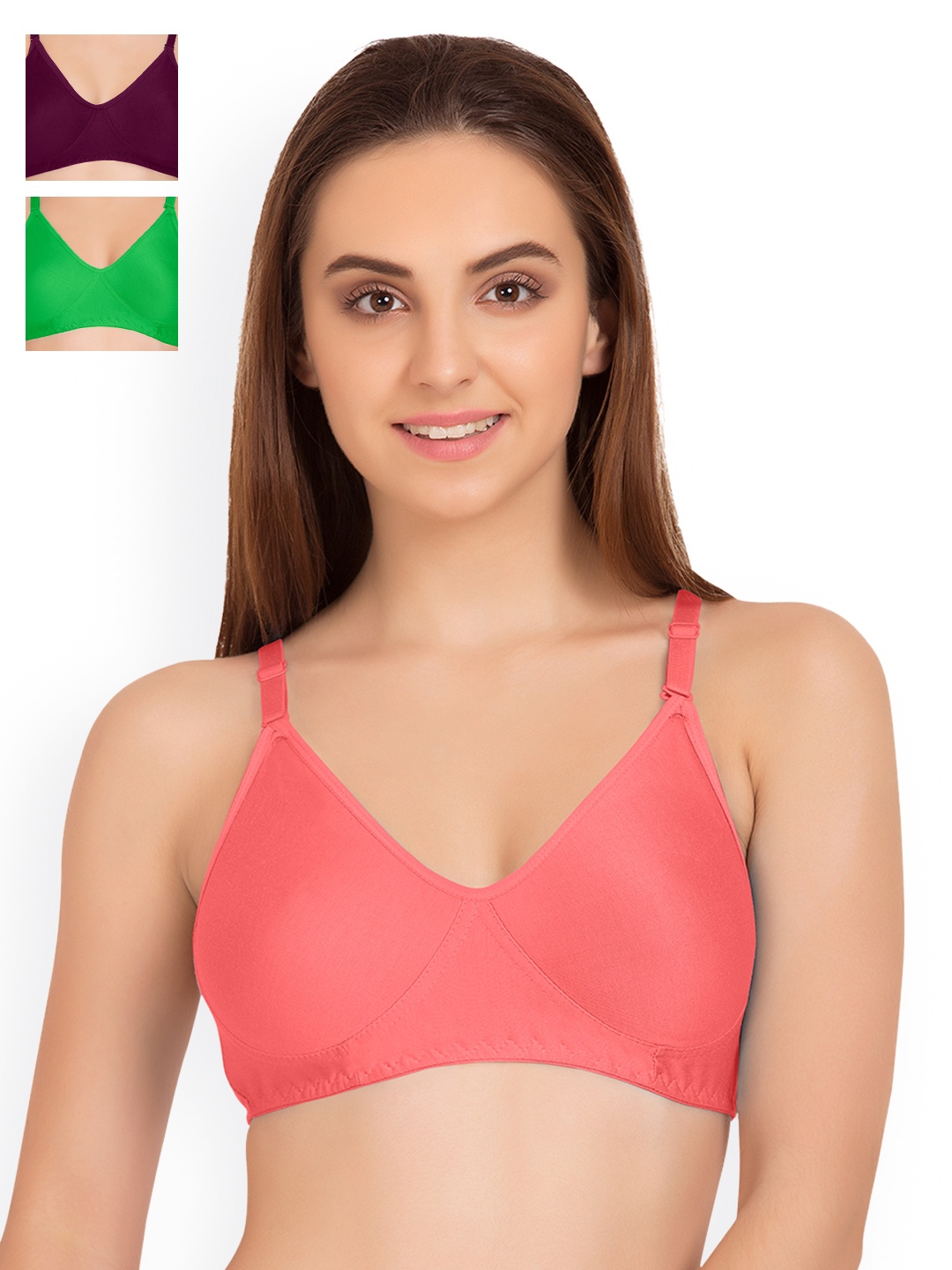 

Tweens Pack of 3 T-shirt Bras TW9253, Coral