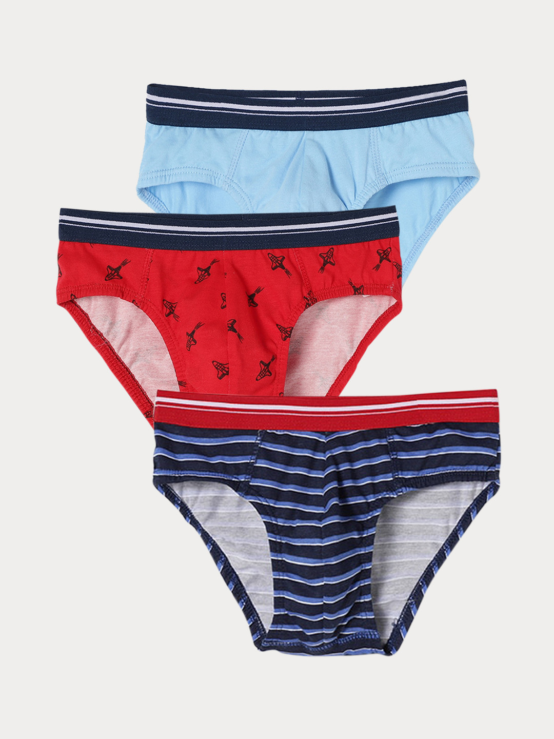 

Fame Forever by Lifestyle Boys 3 Pure Cotton Basic Briefs, Red