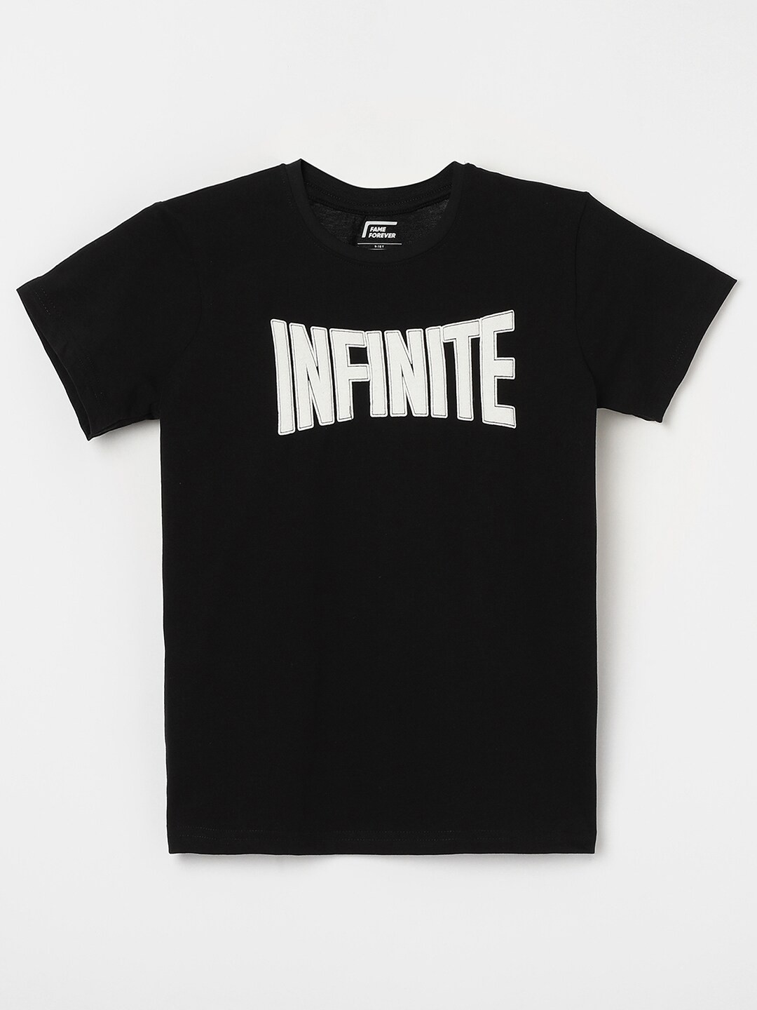

Fame Forever by Lifestyle Boys Typography Printed Pure Cotton T-shirt, Black
