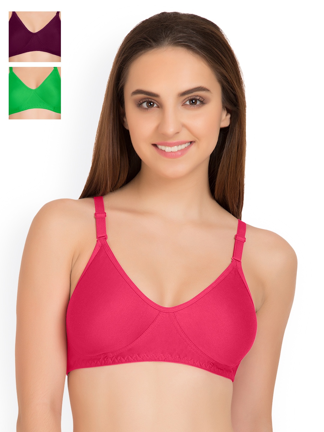 

Tweens Pack of 3 Full-Coverage T-shirt Bras TW9253, Pink