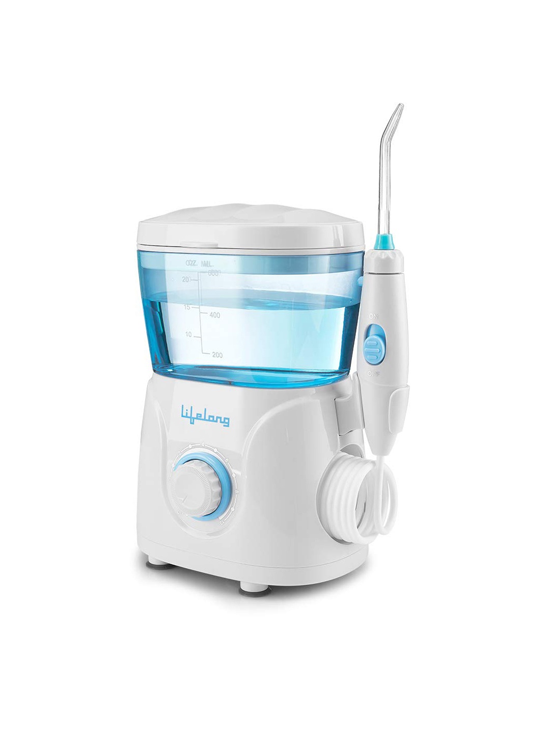 

Lifelong LLDC27 Rotating Jet Tips Table Top Flosser with 600 ml Tank - White & Blue