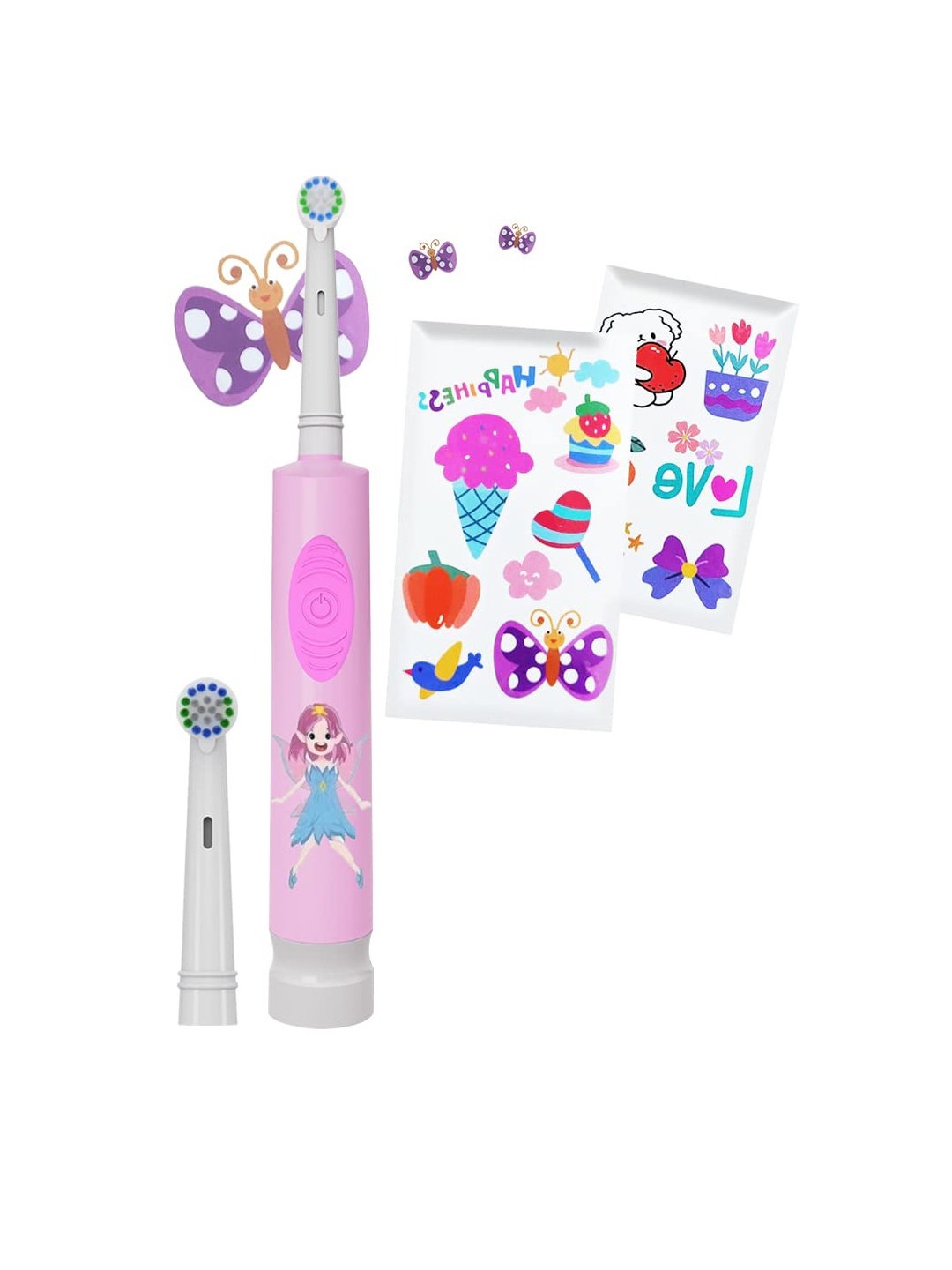 

Lifelong Kids LLDC81 Electric Toothbrush with 2 Extra Soft Brush Heads - Pink