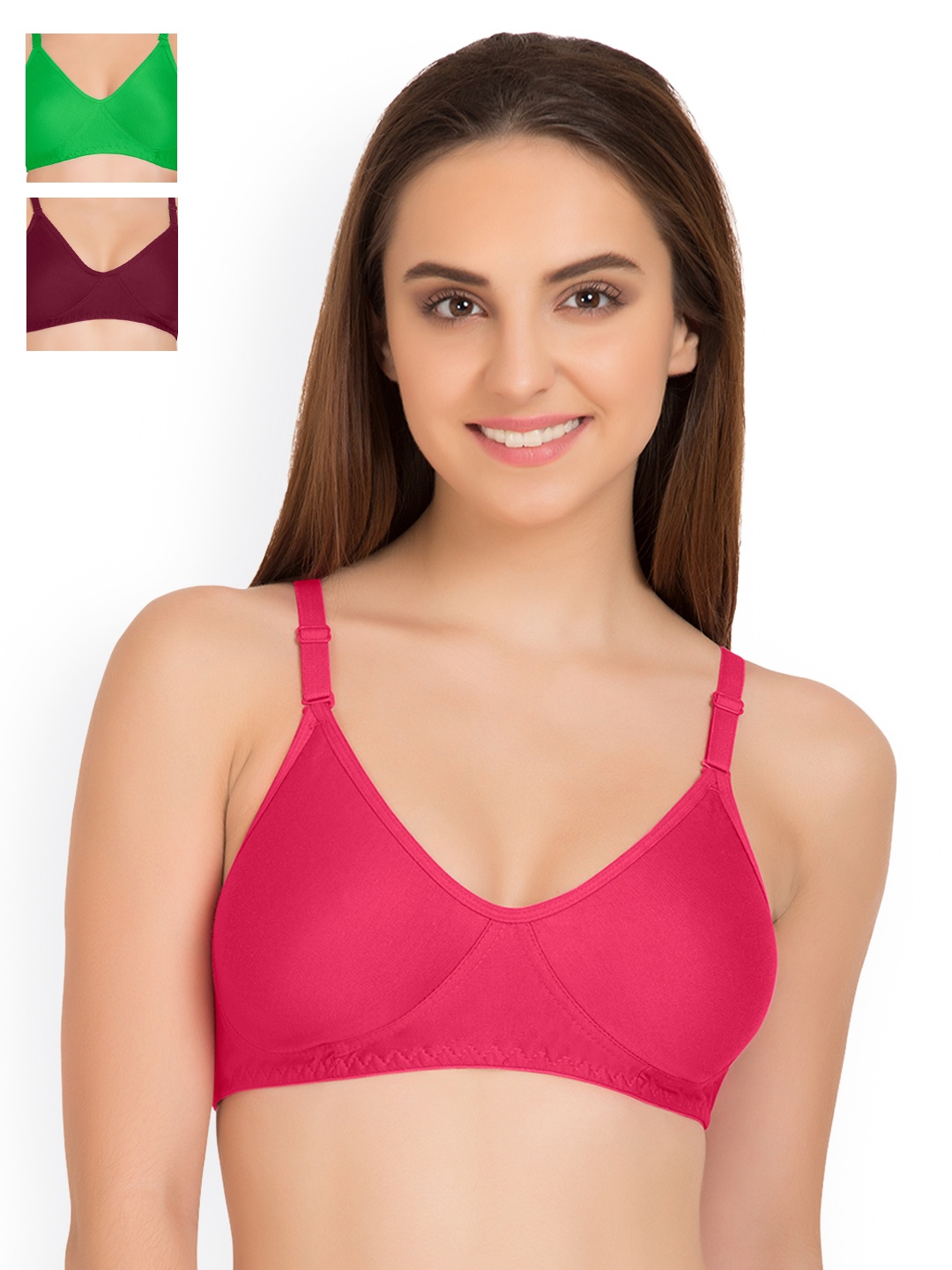 

Tweens Pack of 3 Full-Coverage T-shirt Bras TW9253, Burgundy