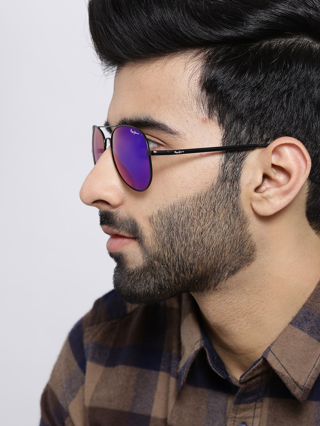 

Pepe Jeans Unisex Mirrored Aviator Sunglasses PJ5141, Purple