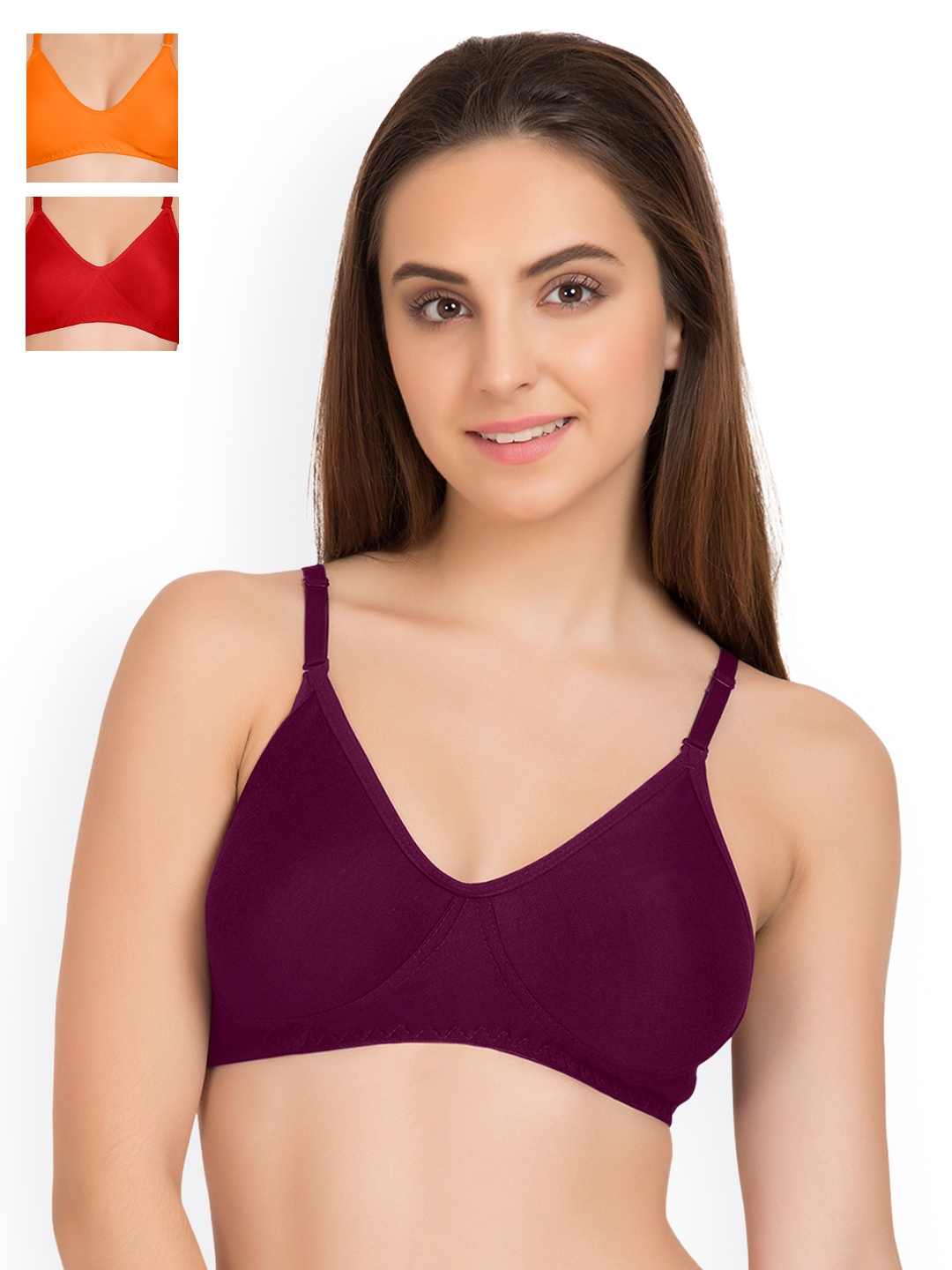 

Tweens Pack of 3 Full Coverage T-shirt Bras TW9253, Purple