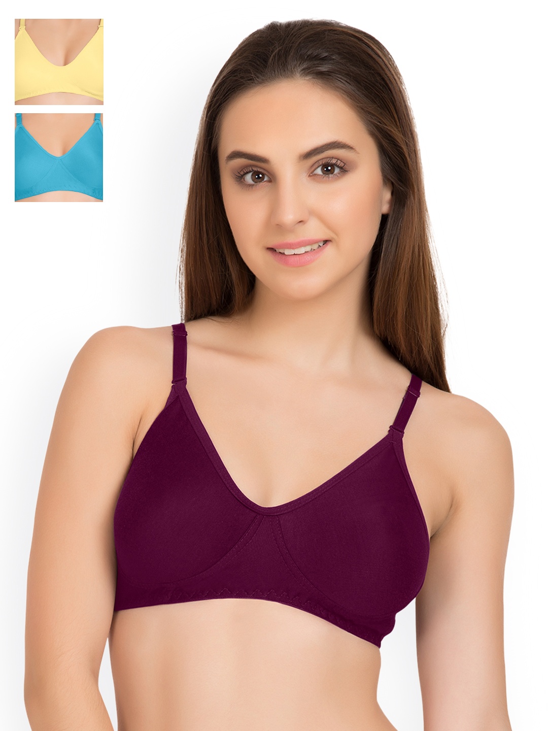 

Tweens Pack of 3 Full Coverage T-shirt Bras TW9253, Purple