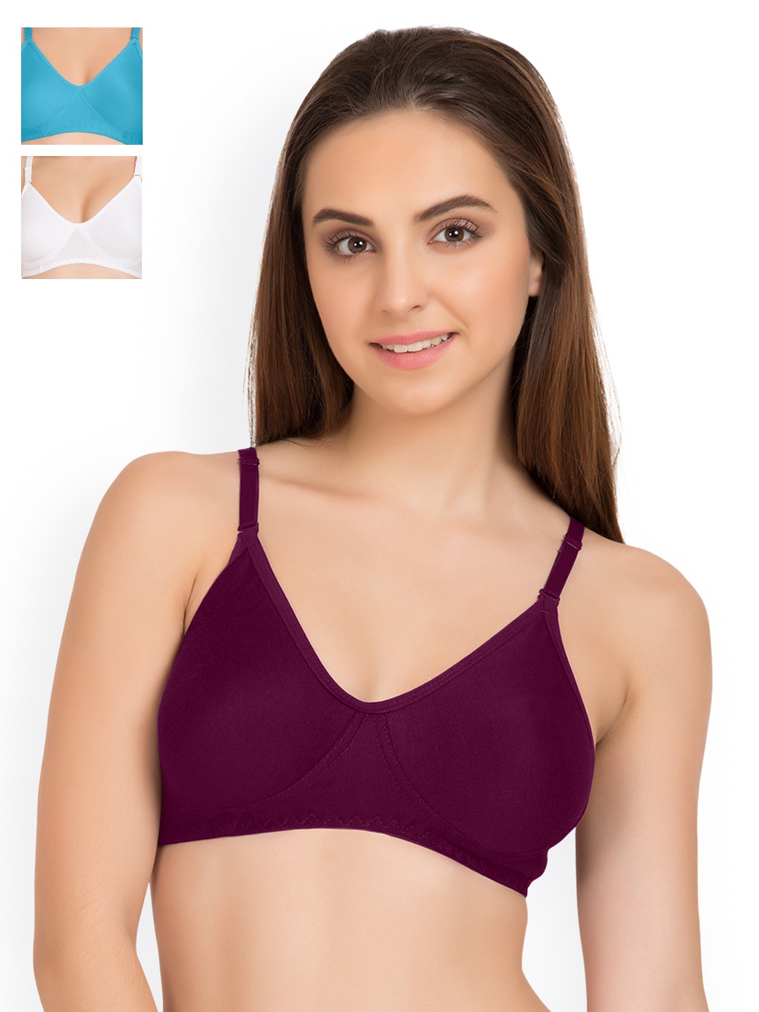 

Tweens Pack of 3 Full Coverage T-shirt Bras TW9253, Purple