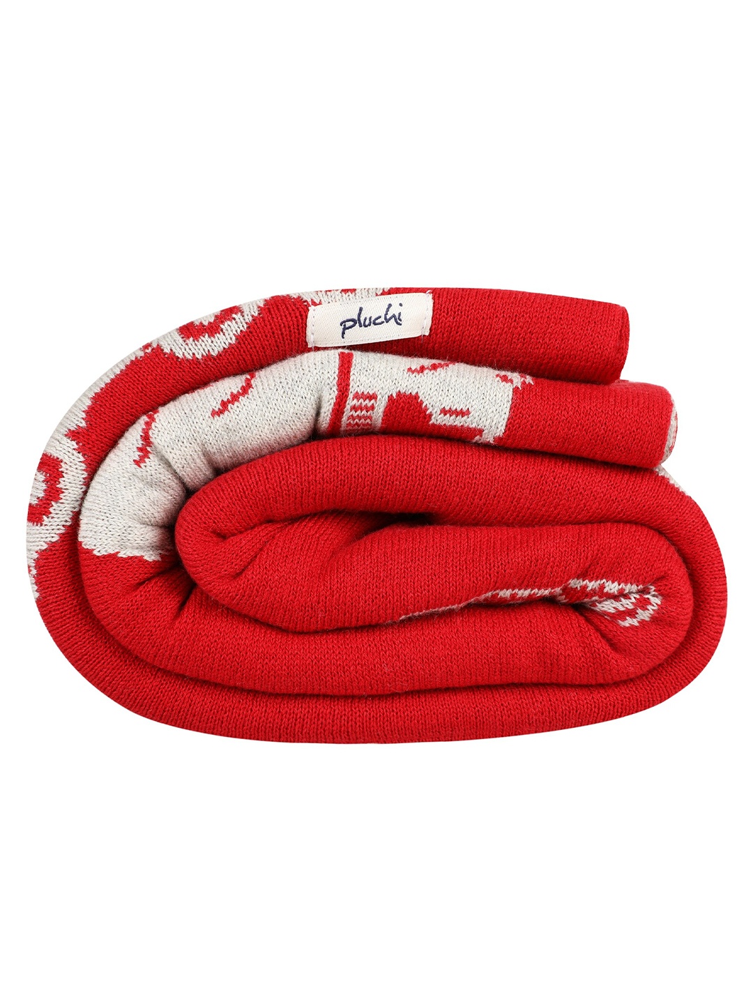 

Pluchi Kids Red & Grey Melange Printed AC Room 350 GSM Cotton Single Bed Blanket