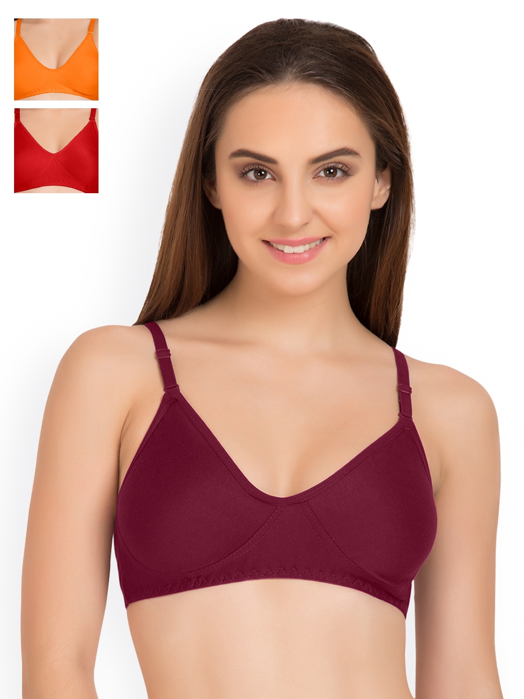 

Tweens Pack of 3 Full-Coverage T-shirt Bras TW9253, Burgundy