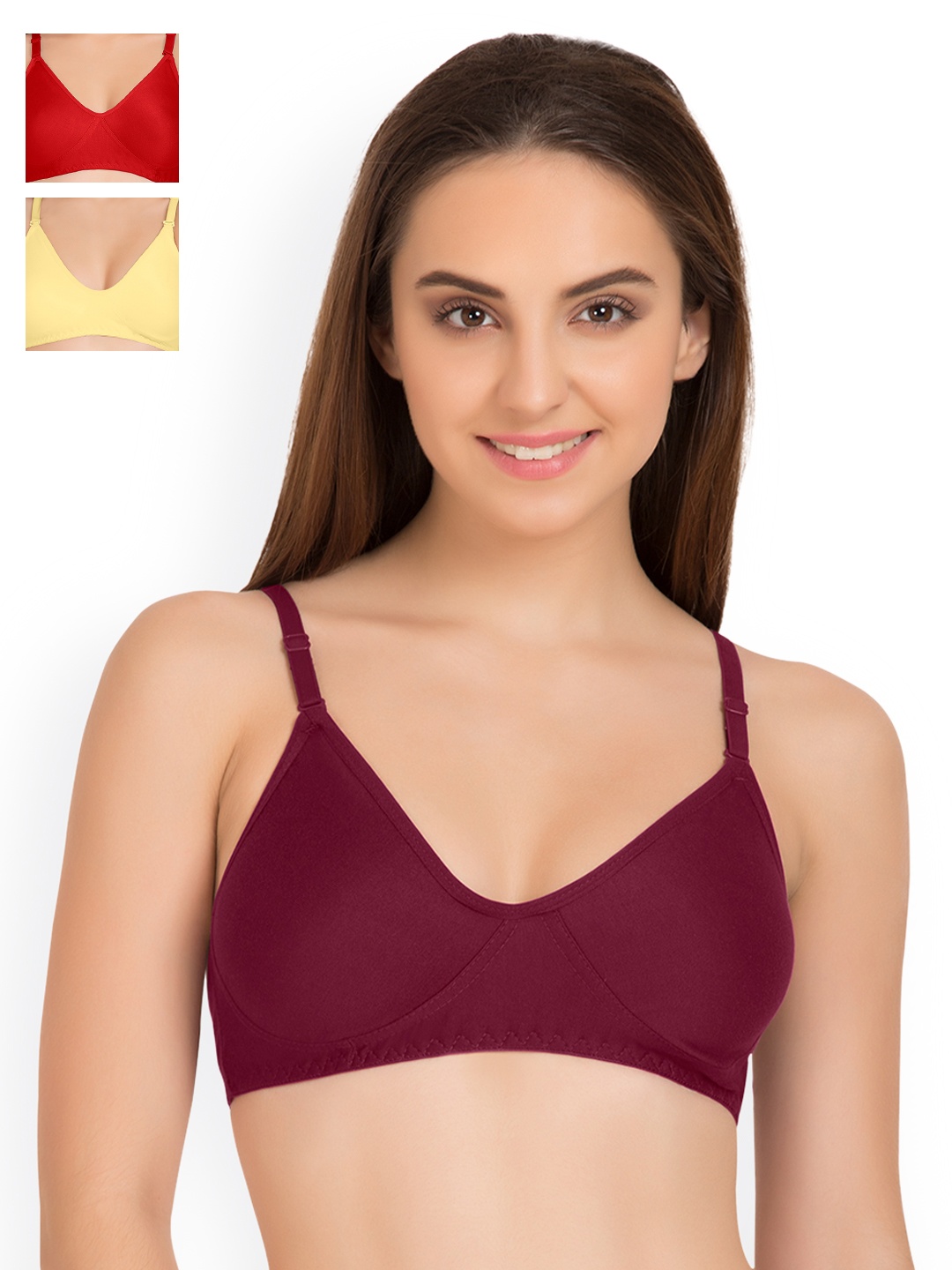 

Tweens Pack of 3 Full-Coverage T-shirt Bras TW9253, Burgundy