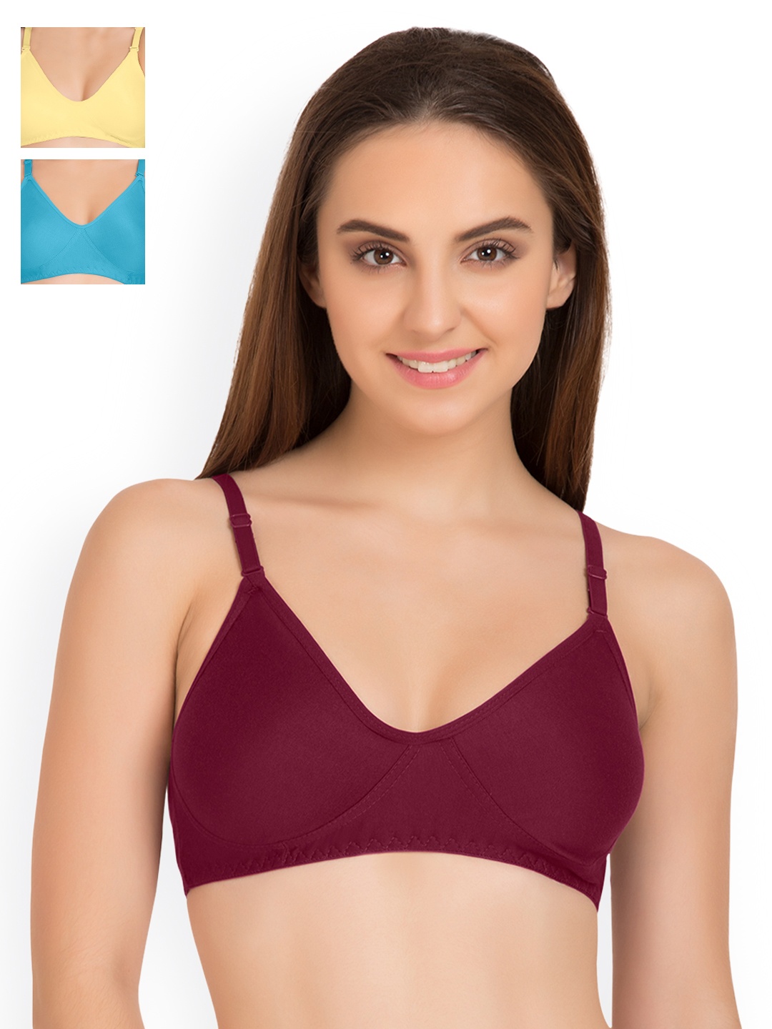 

Tweens Pack of 3 Full-Coverage T-shirt Bras TW9253, Burgundy