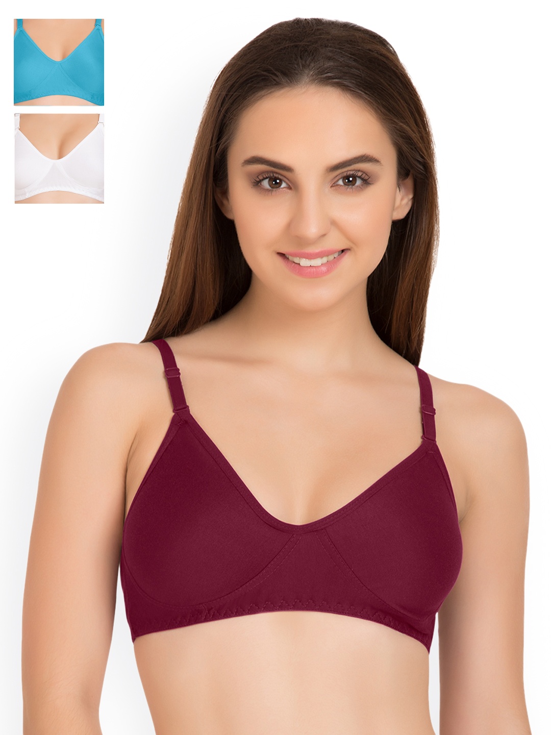 

Tweens Pack of 3 Full-Coverage T-shirt Bras TW9253, Burgundy