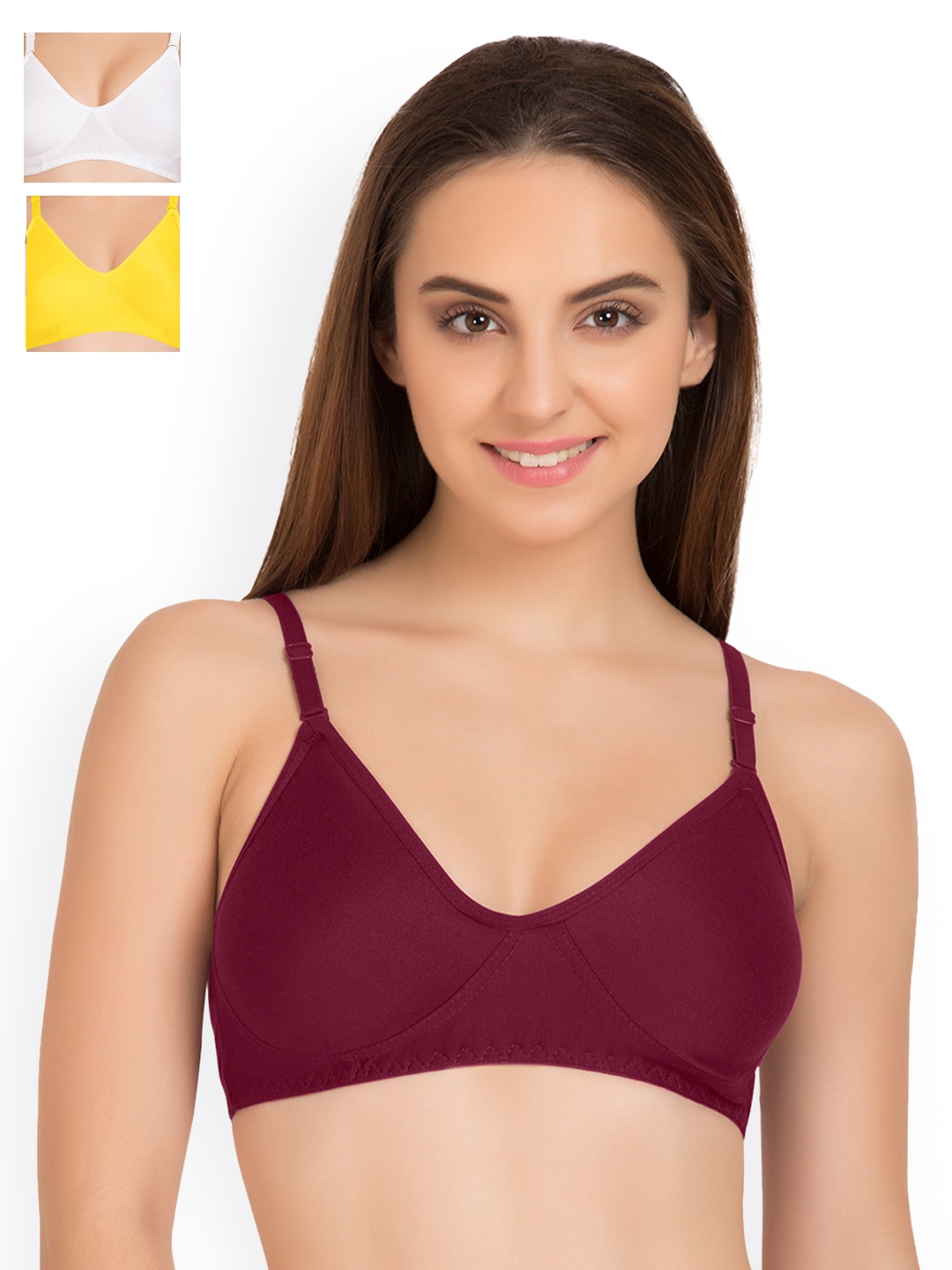 

Tweens Pack of 3 Full-Coverage T-shirt Bras TW9253, Burgundy