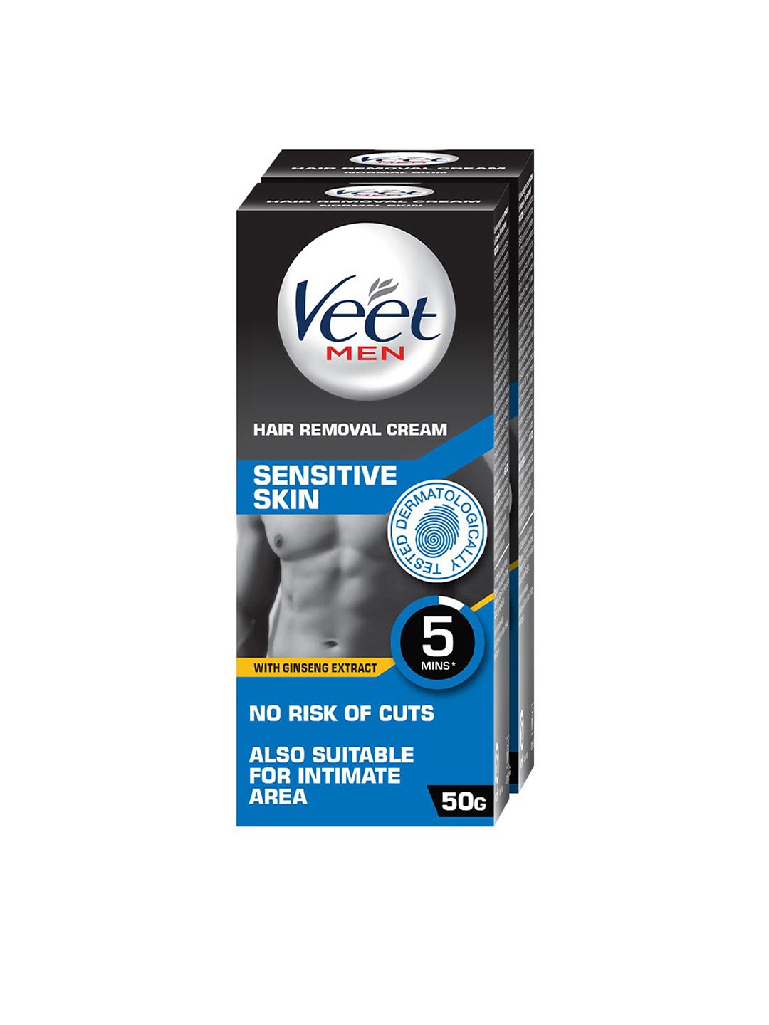

Veet Men Set of 2 Men Hair Removal Cream - 50g each, Grey