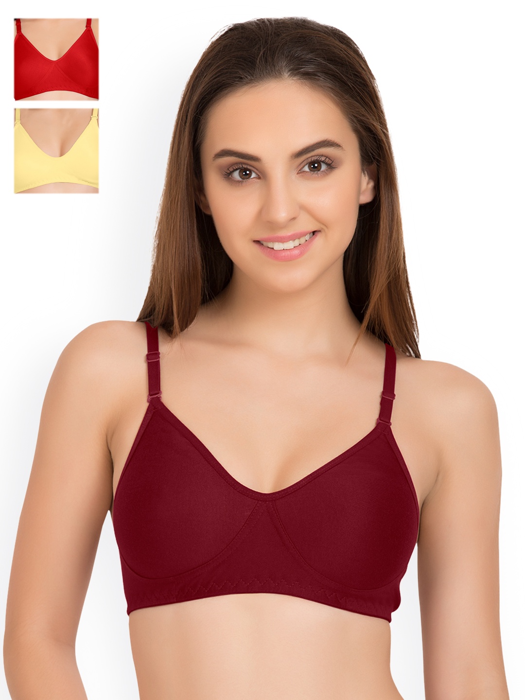 

Tweens Pack of 3 Full-Coverage T-shirt Bras TW9253, Maroon