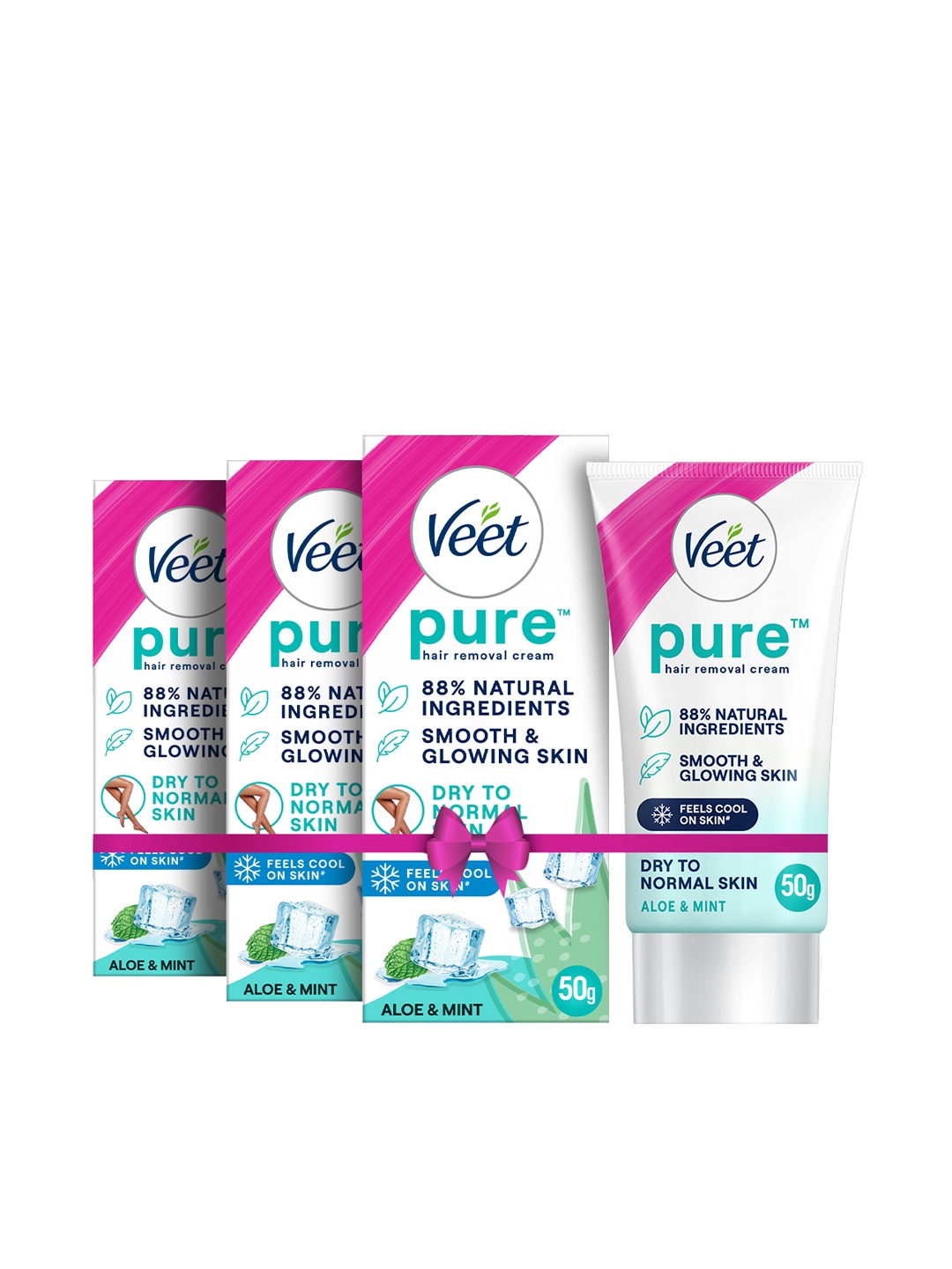 

Veet Set of 3 Pure Hair Removal Cream for Dry Skin - 50g Each, Green