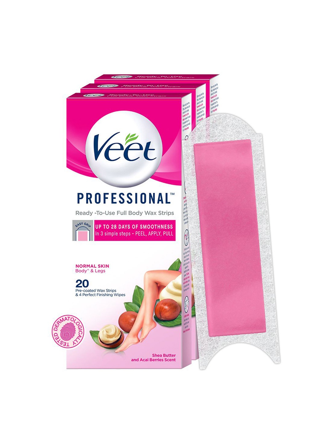 

Veet Set of 3 Professional Waxing Strips - 20 Strips each, Pink