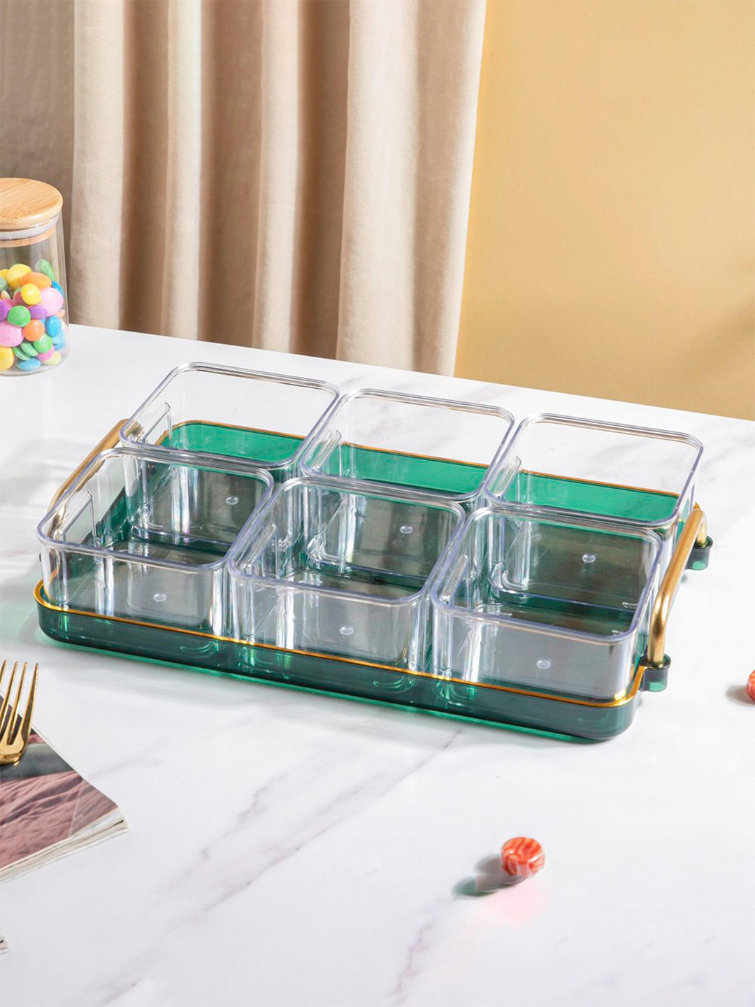 

Nestasia Green 7-Pieces Tray and Bowls 200ml each