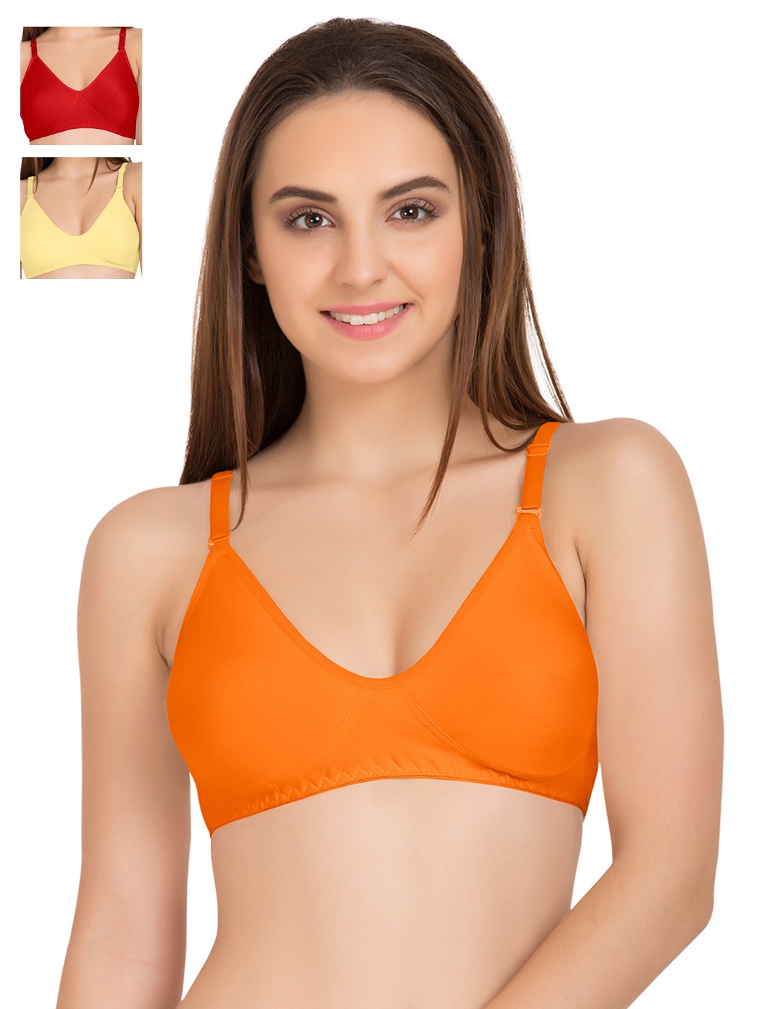 

Tweens Pack of 3 Full-Coverage T-shirt Bras TW9253, Orange