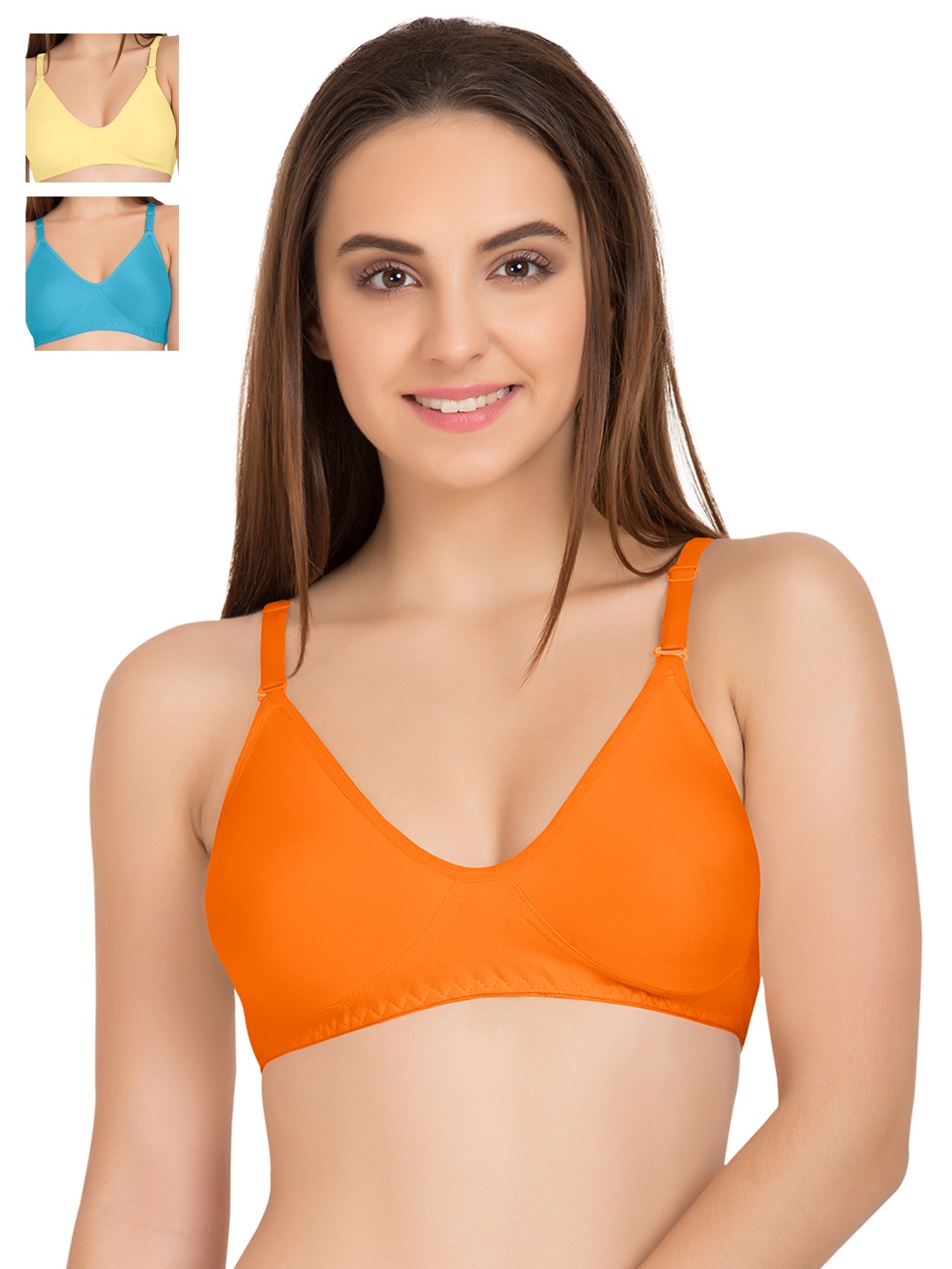 

Tweens Pack of 3 Full-Coverage T-shirt Bras TW9253, Orange
