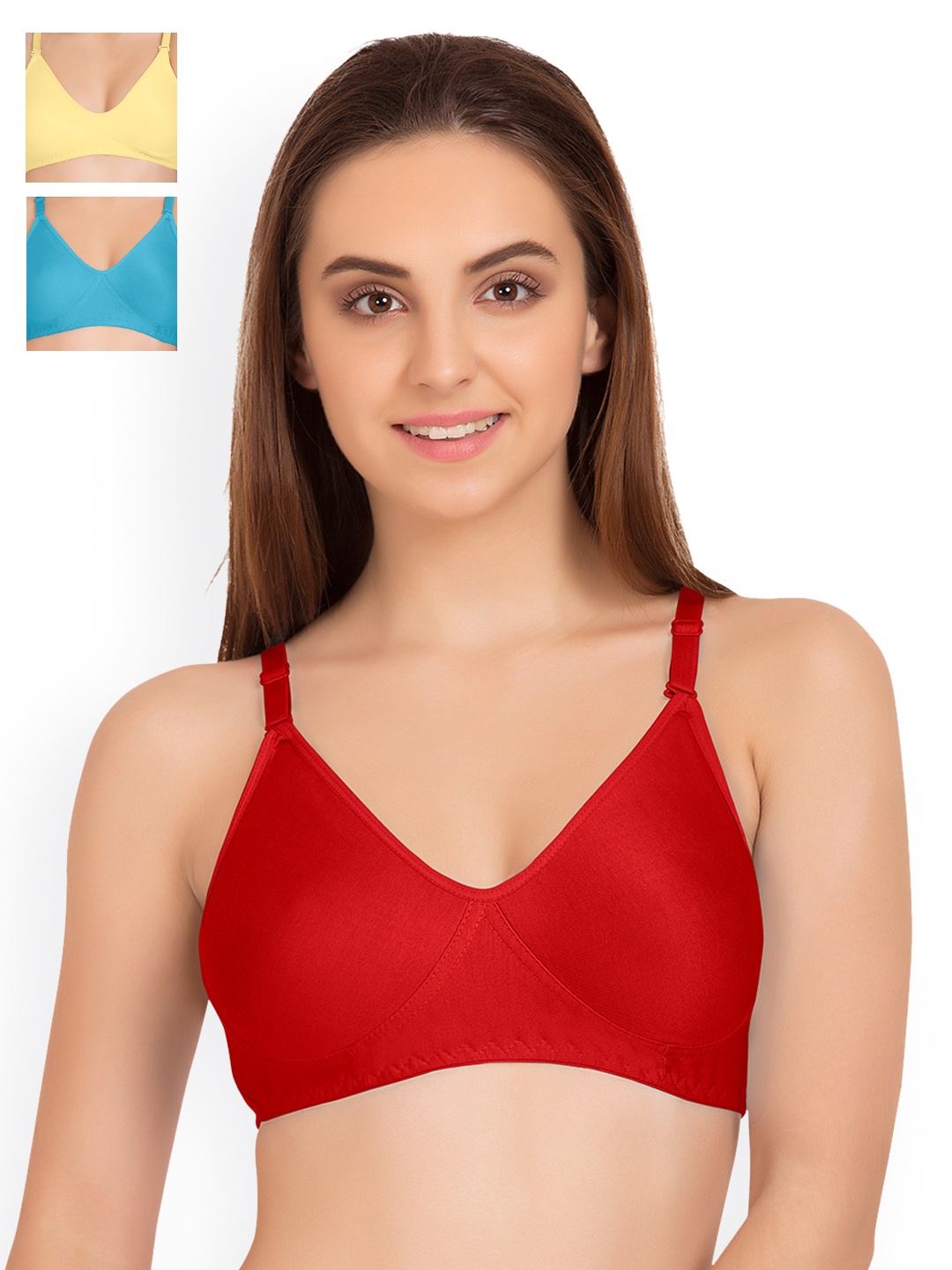 

Tweens Pack of 3 Full Coverage T-shirt Bras TW9265, Red