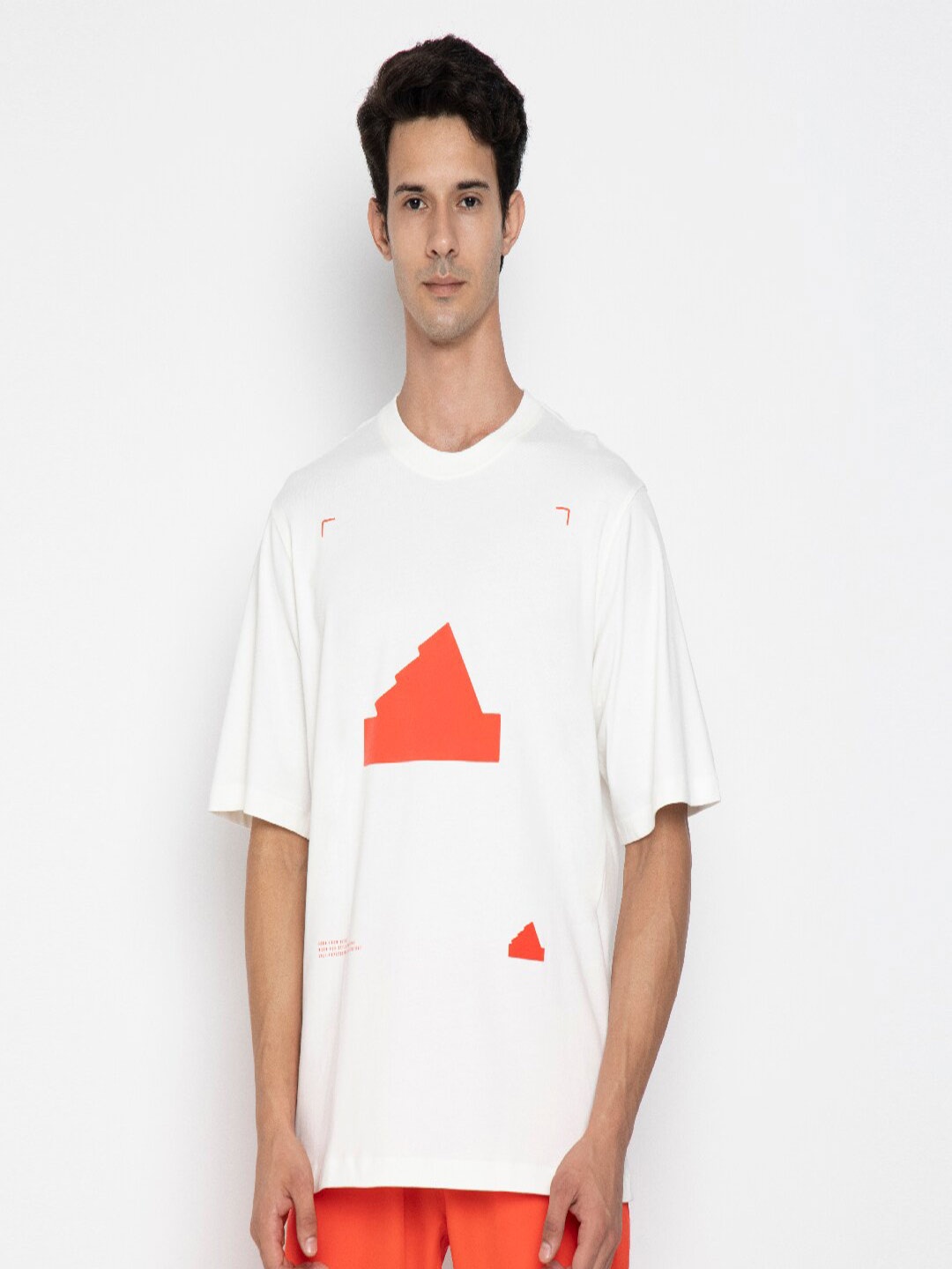 

ADIDAS Men NEW OSIZE Loose Fit Printed Cotton T-Shirt, Off white