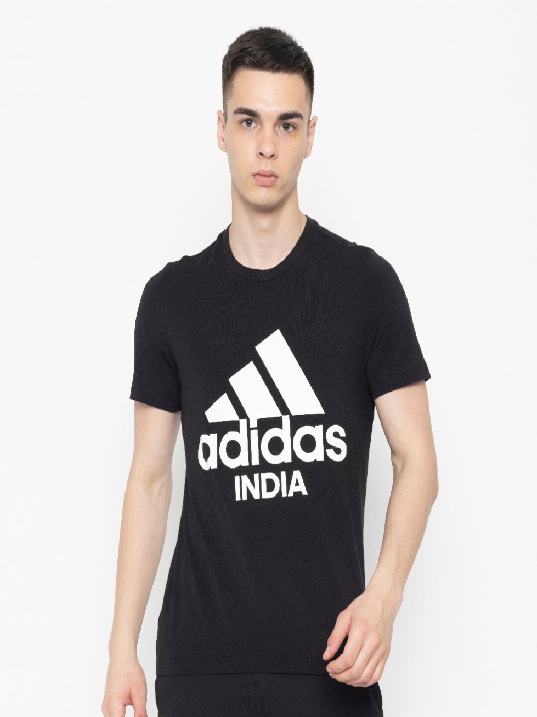 

ADIDAS Men M IND Printed Cotton T-Shirts, Black