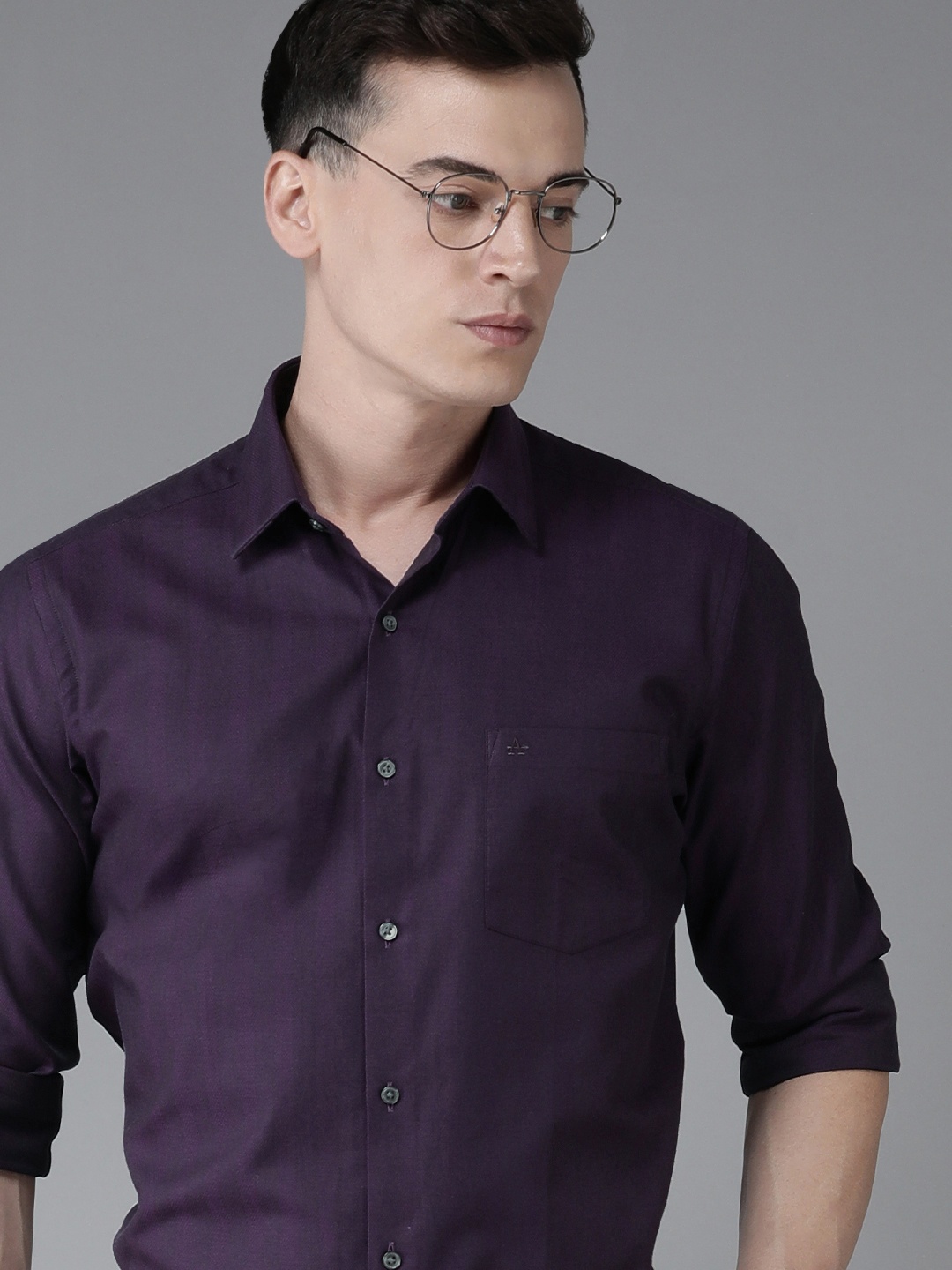 Arrow Men Original Slim Fit Pure Cotton Semiformal Shirt, Purple