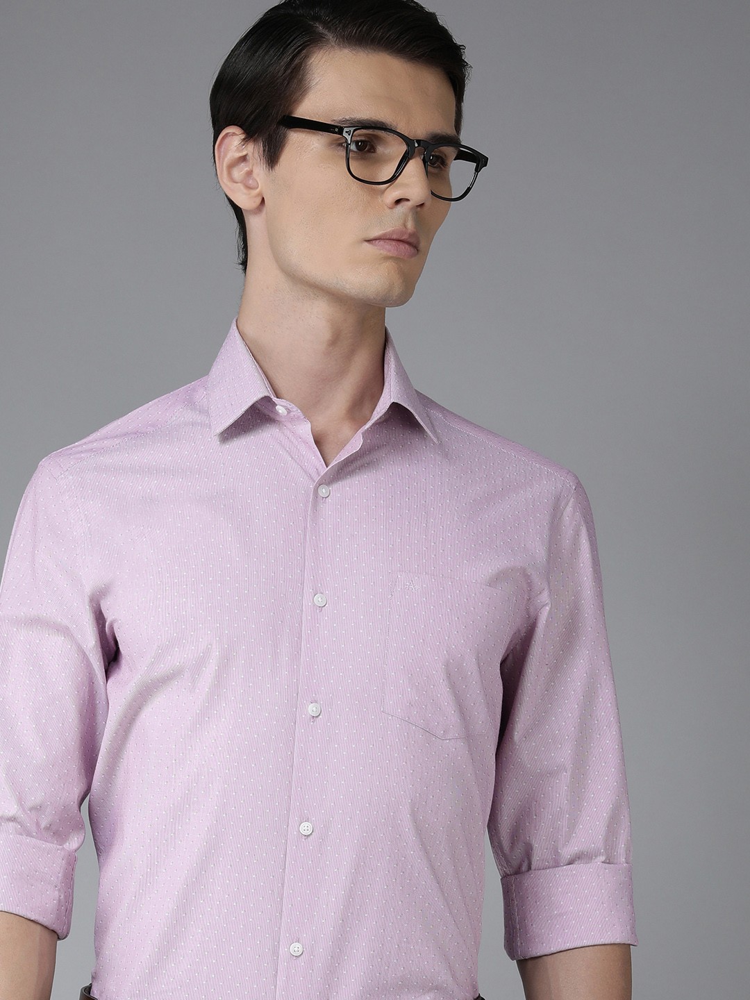 

Arrow Self Design Original Slim Fit Pure Cotton Formal Shirt, Purple