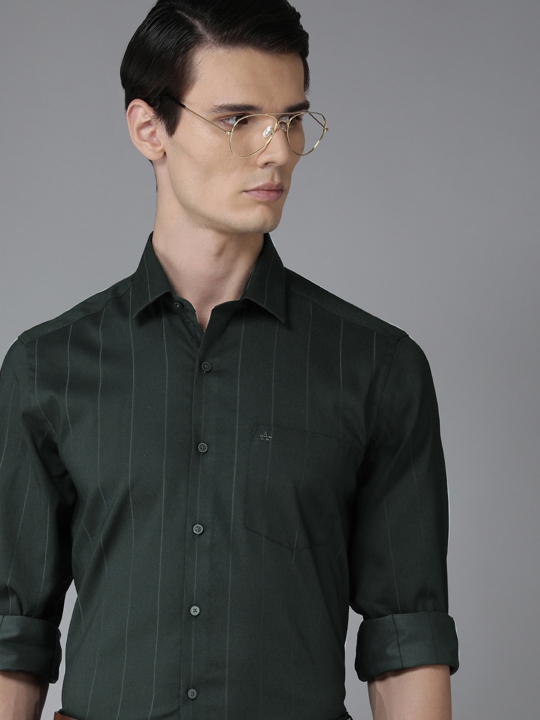 

Arrow Original Slim Fit Striped Formal Shirt, Green
