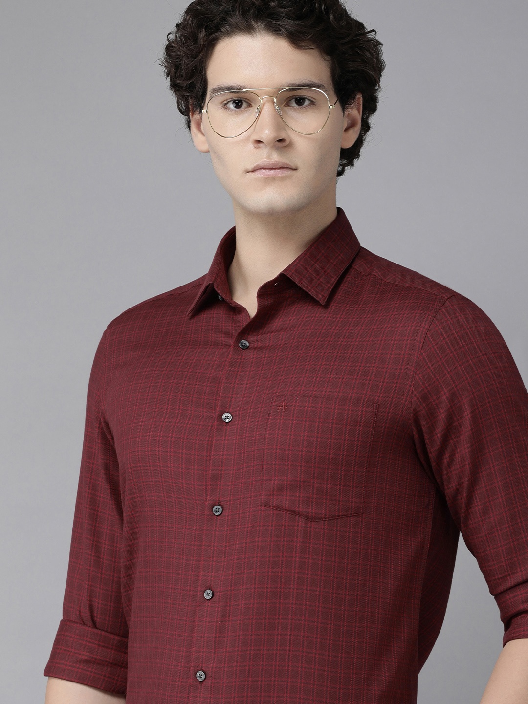 

Arrow Original Slim Fit Pure Cotton Checked Formal Shirt, Red