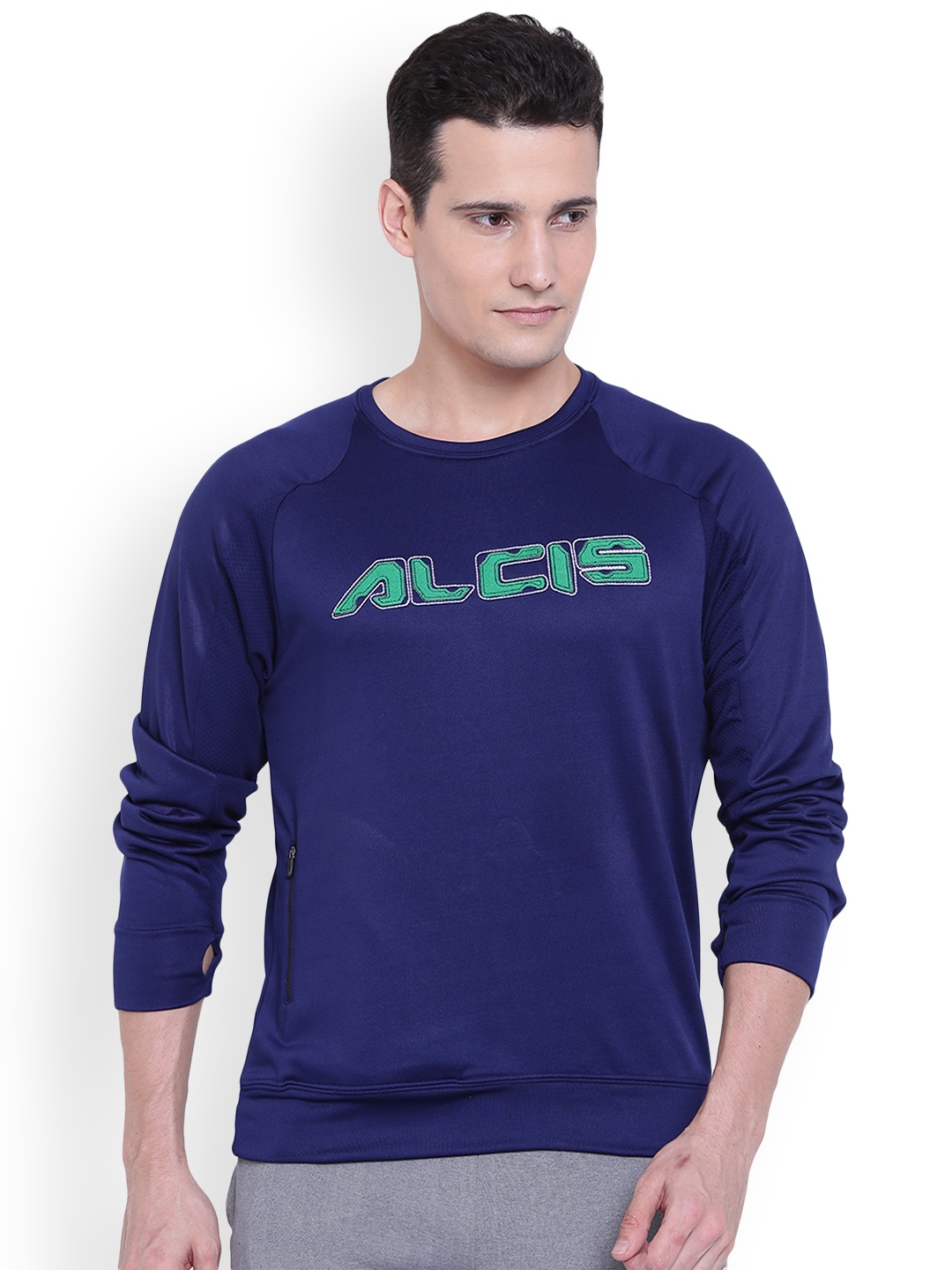 

Alcis Men Navy Blue Solid Sweatshirt