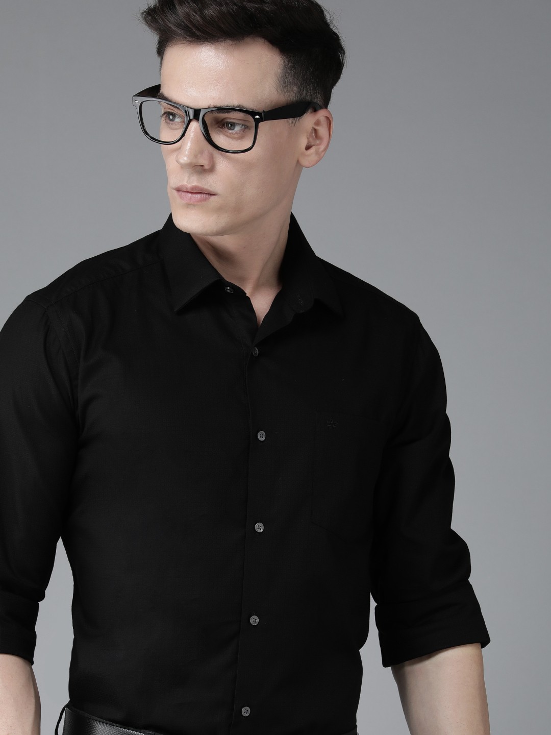 

Arrow Self Design Original Slim Fit Pure Cotton Formal Shirt, Black
