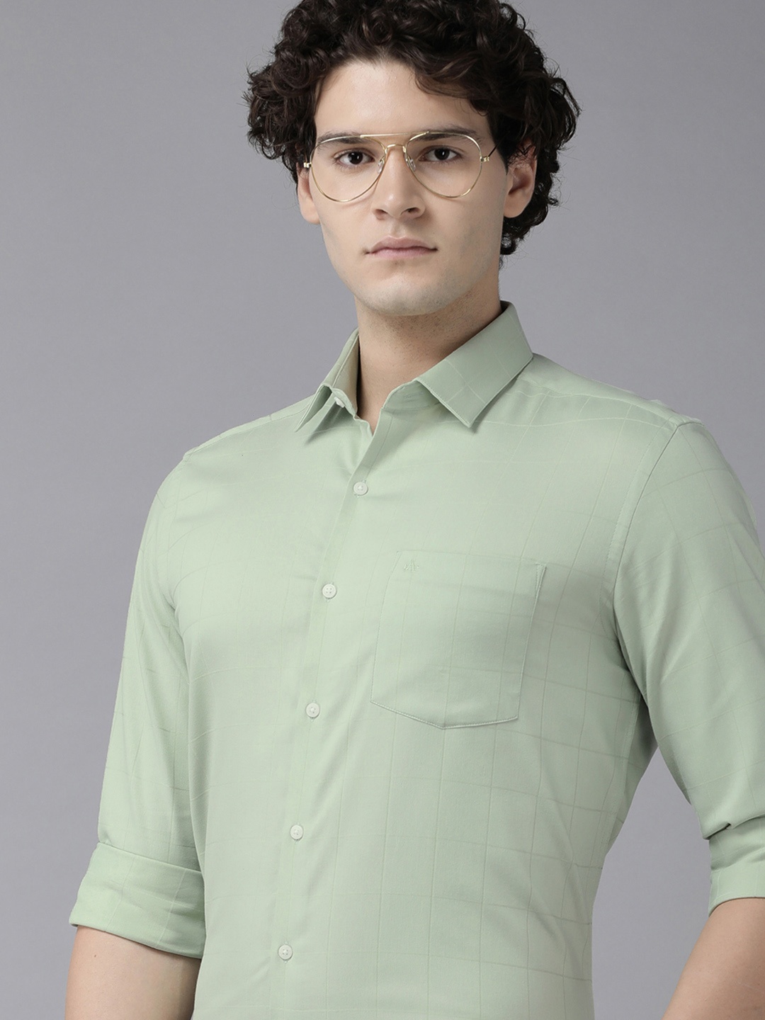 

Arrow Original Slim Fit Checked Formal Shirt, Green