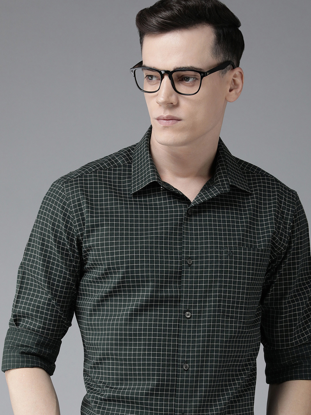 

Arrow Original Slim Fit Micro Checked Pure Cotton Formal Shirt, Green