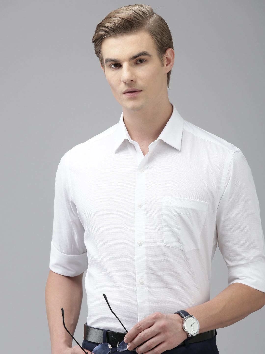 

Arrow Men Pure Cotton Manhattan Slim Fit Formal Shirt, White