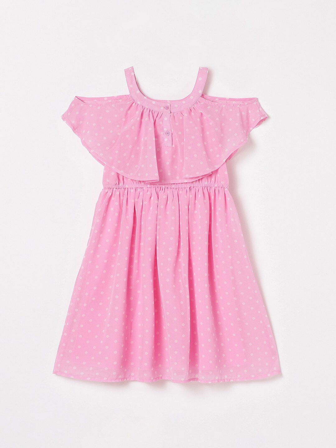

Fame Forever by Lifestyle Polka Dot Cold-Shoulder Fit & Flare Dress, Pink
