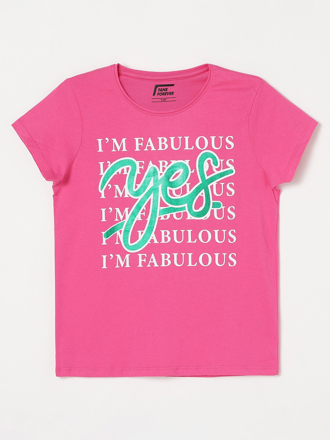 

Fame Forever by Lifestyle Girls Typography Printed Pure Cotton T-shirt, Pink