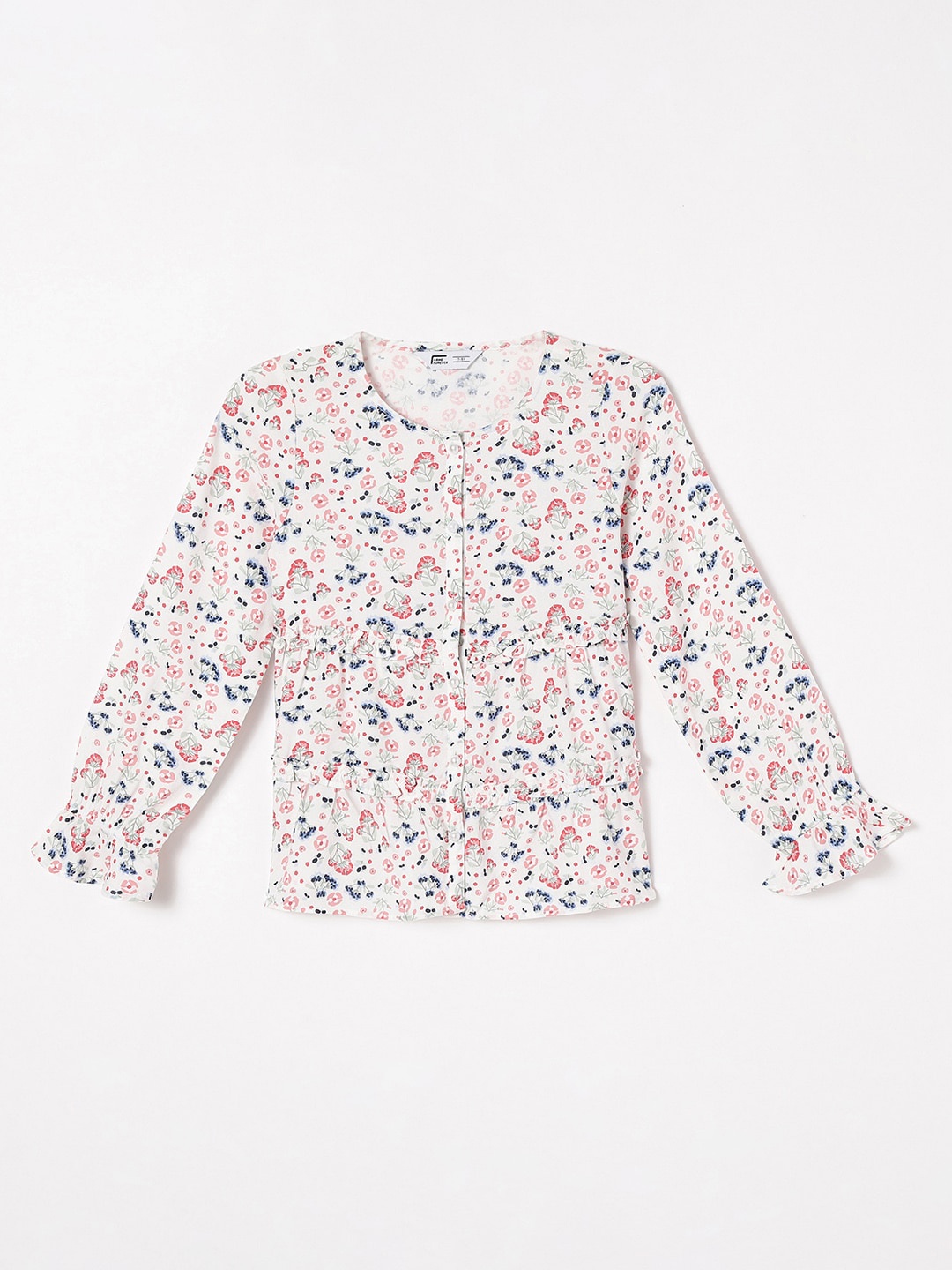 

Fame Forever by Lifestyle Girls Floral Printed Long Sleeves Top, White