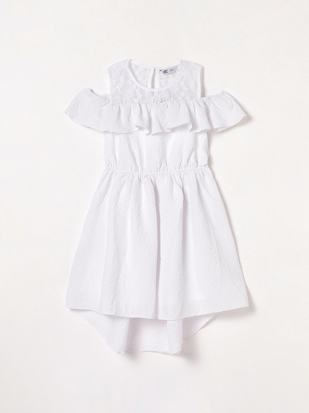 

Fame Forever by Lifestyle Girls Ruffles Cold-Shoulder Fit & Flare Dress, White