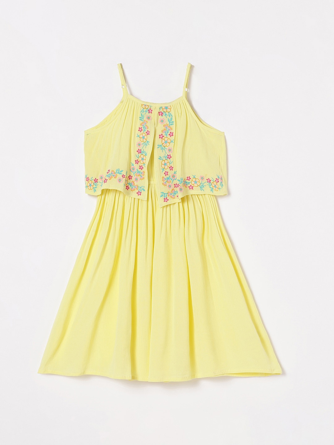 

Fame Forever by Lifestyle Girls Shoulder Straps Fit and flare Dress, Yellow