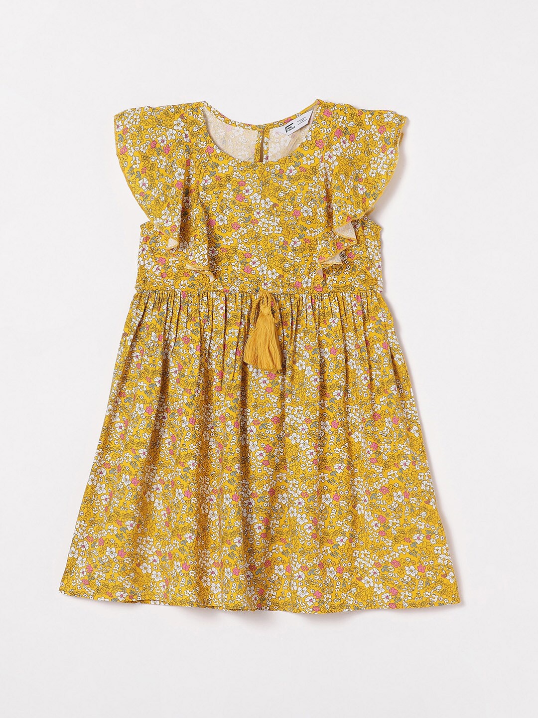 

Fame Forever by Lifestyle Girls Floral Print Flutter Sleeve Fit & Flare Dress, Yellow