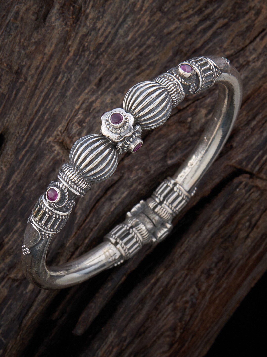

Kushal's Fashion Jewellery Women Silver Rhodium-Plated Kada Bracelet