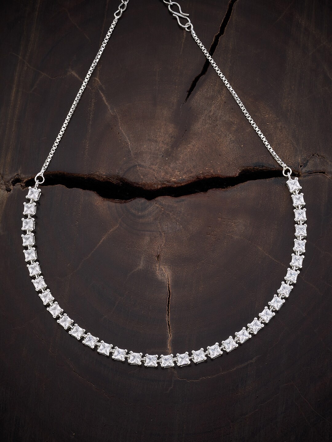

Kushal's Fashion Jewellery Silver-Toned & White Copper Rhodium-Plated Body Chain