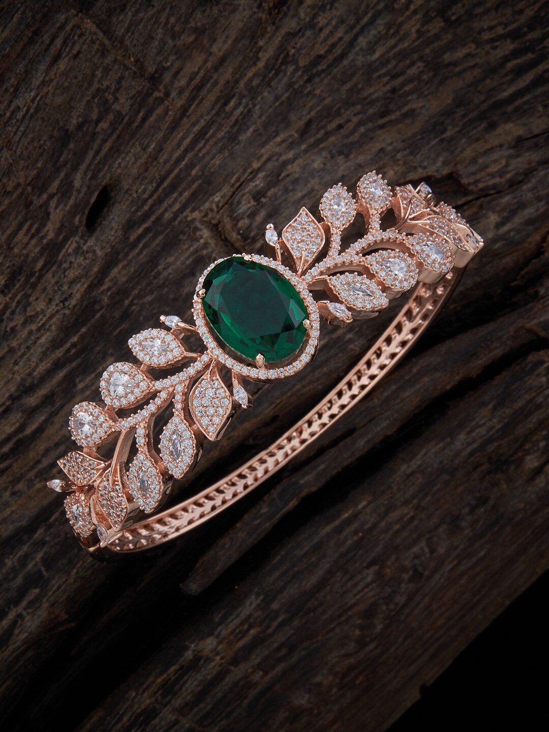 

Kushal's Fashion Jewellery American Diamond Rose Gold-Plated Bangle-Style Bracelet
