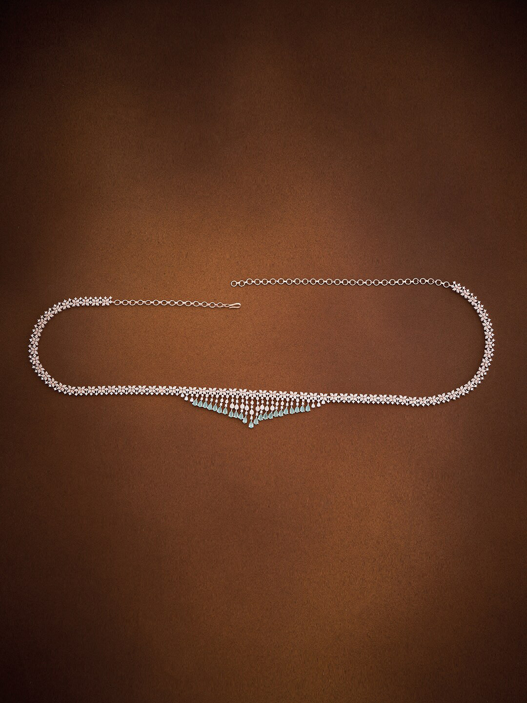 

Kushal's Fashion Jewellery Gold Plated Cubic Zirconia Studded Waist Chain, Rose gold