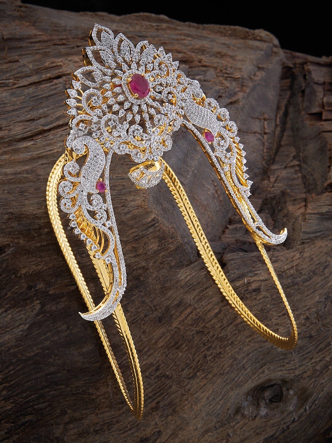 

Kushal's Fashion Jewellery Gold-Plated American Diamond Armlet Bracelet