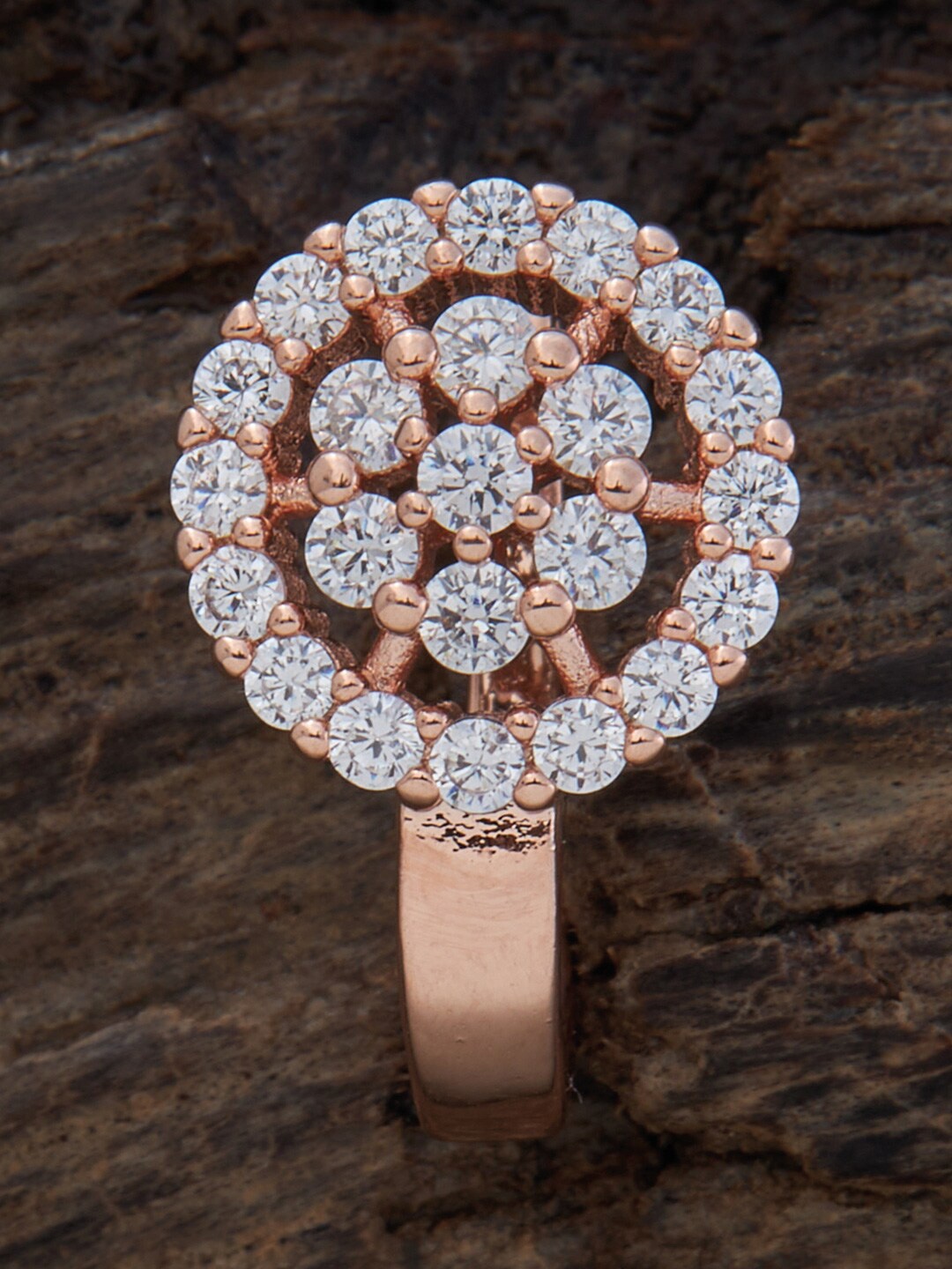 

Kushal's Fashion Jewellery Rose-Gold Plated Stone-Studded Nosepin