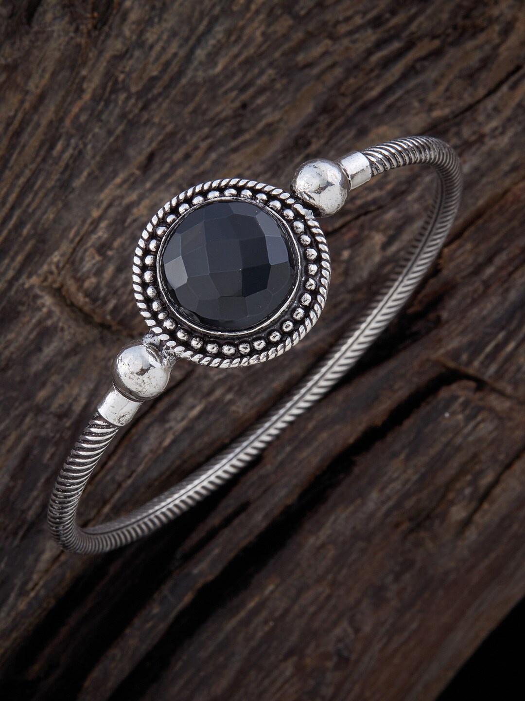 

Kushal's Fashion Jewellery Silver Rhodium-Plated Bangle-Style Bracelet