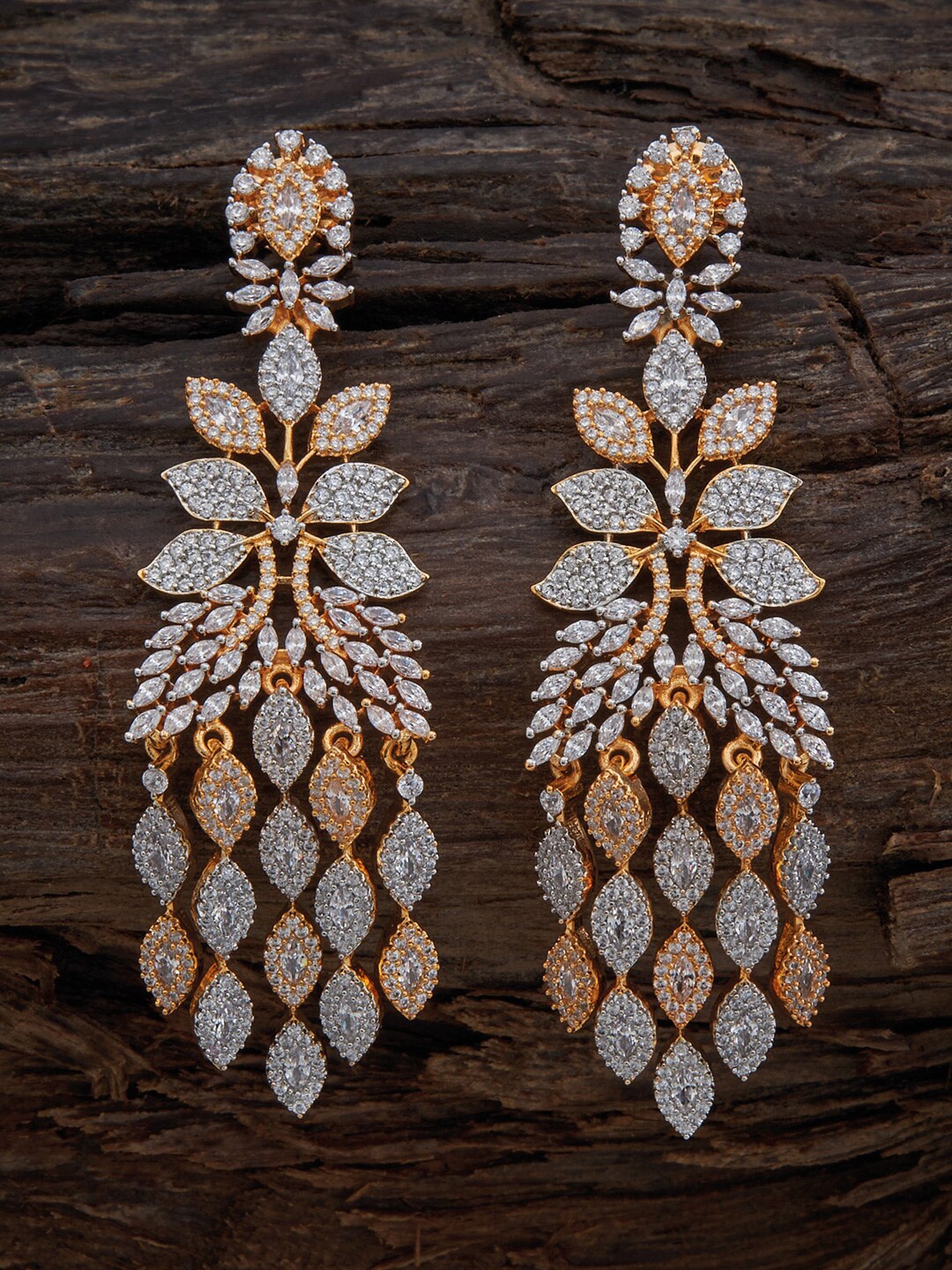 

Kushal's Fashion Jewellery Rhodium-Plated Contemporary Drop Earrings, White